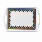 72 Pieces Melamine Rectangular Serving Trays with Handles, 22 Inch, Decorative Design 2655