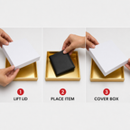 144 Pieces White And Gold Paper Presentation Box, 27 x 20 x 5 cm, 1 Piece