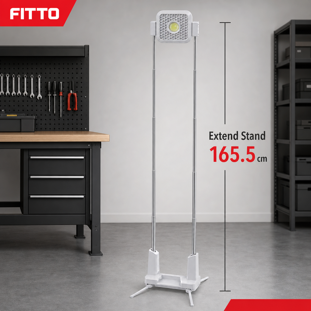 48 Pieces White Rechargeable LED Work Light with 165.5 cm Extendable Stand