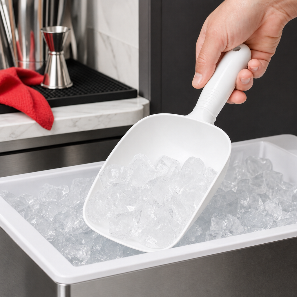 120 Pieces Plastic Ice Shovels, 30 cm, White, Single Scoop Tool