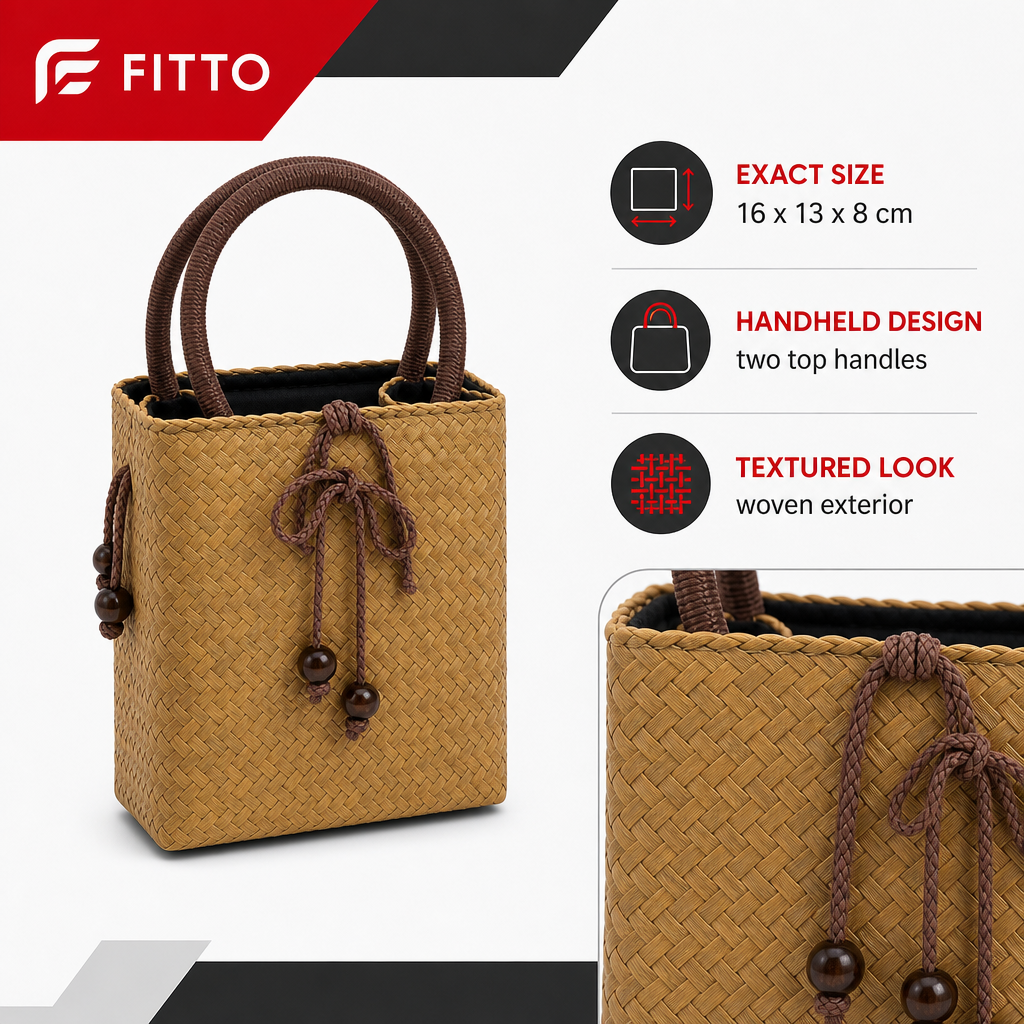 72 Pieces Mini Woven Handbags with Top Handles, Tan, 16 x 13 x 8 cm