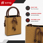 72 Pieces Mini Woven Handbags with Top Handles, Tan, 16 x 13 x 8 cm