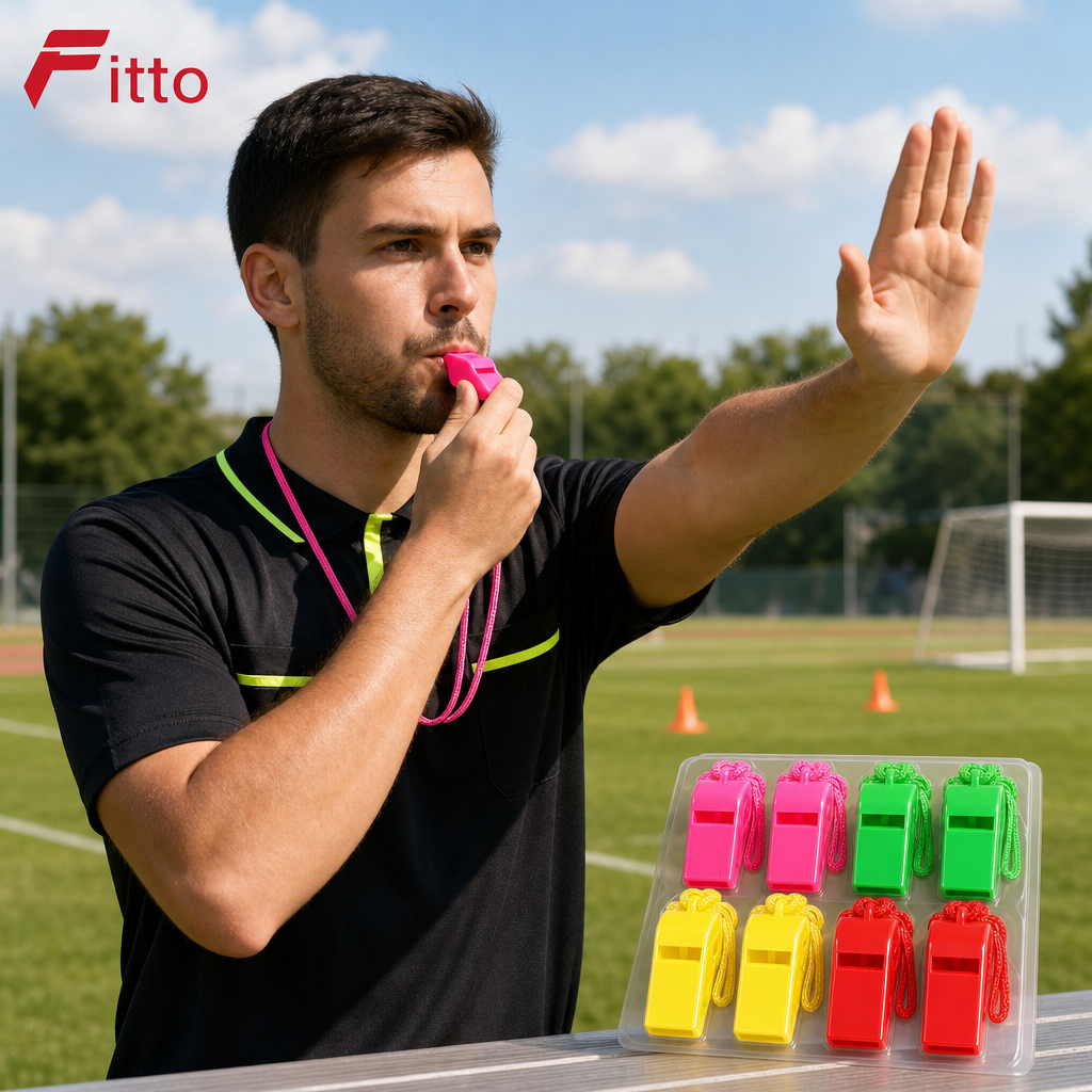 240 Pieces Plastic Whistles with Neck Strings, Assorted Colours, 8 Pieces