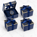 72 Pieces Dark Blue Square Presentation Boxes with Clear Window and Ribbon, 13 × 13 × 13.5 cm, 4 Pieces
