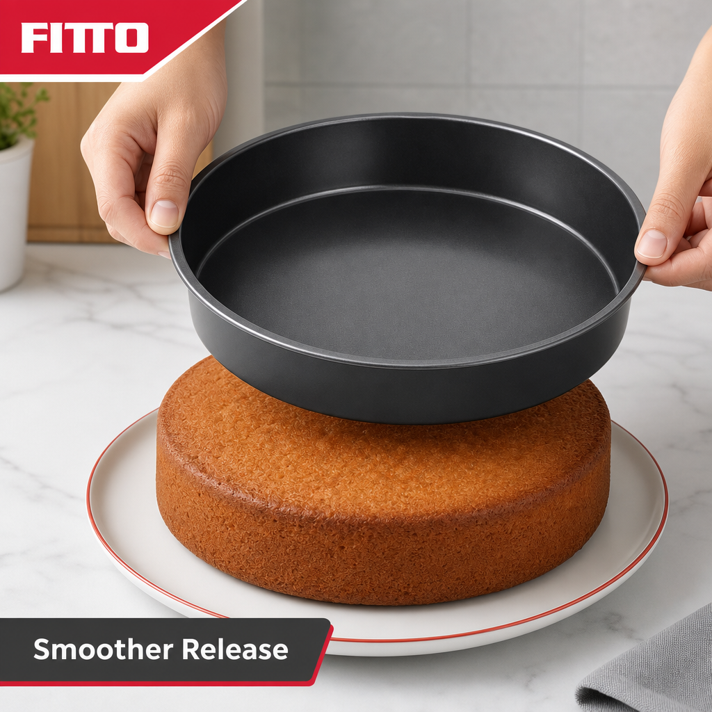 96 Pieces Cake Moulds, Round Carbon Steel Non-Stick Baking Pan, Black, 33 cm, 1 Piece