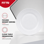 144 Pieces Dessert Plate, White, 7 Inch, Single Round Plate for Desserts and Small Servings