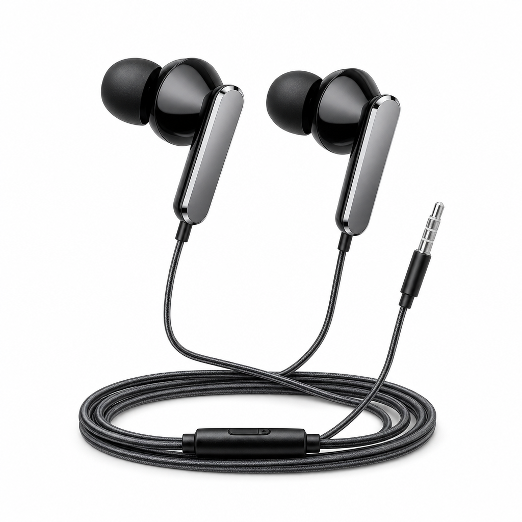 240 Pieces Wired Earphoneses, 3.5mm Stereo In-Ear Audio, Black, CH-920
