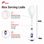 144 Pieces Melamine Rice Ladle with Decorative Handle, White, 30 cm