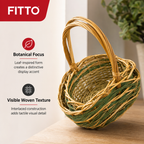 60 Pieces Decorative Wicker Leaf Basket, Natural, 50 x 28 x 15 cm