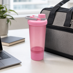 96 Pieces Pink Portable Plastic Water Bottle with Flip Lid and Carry Handle