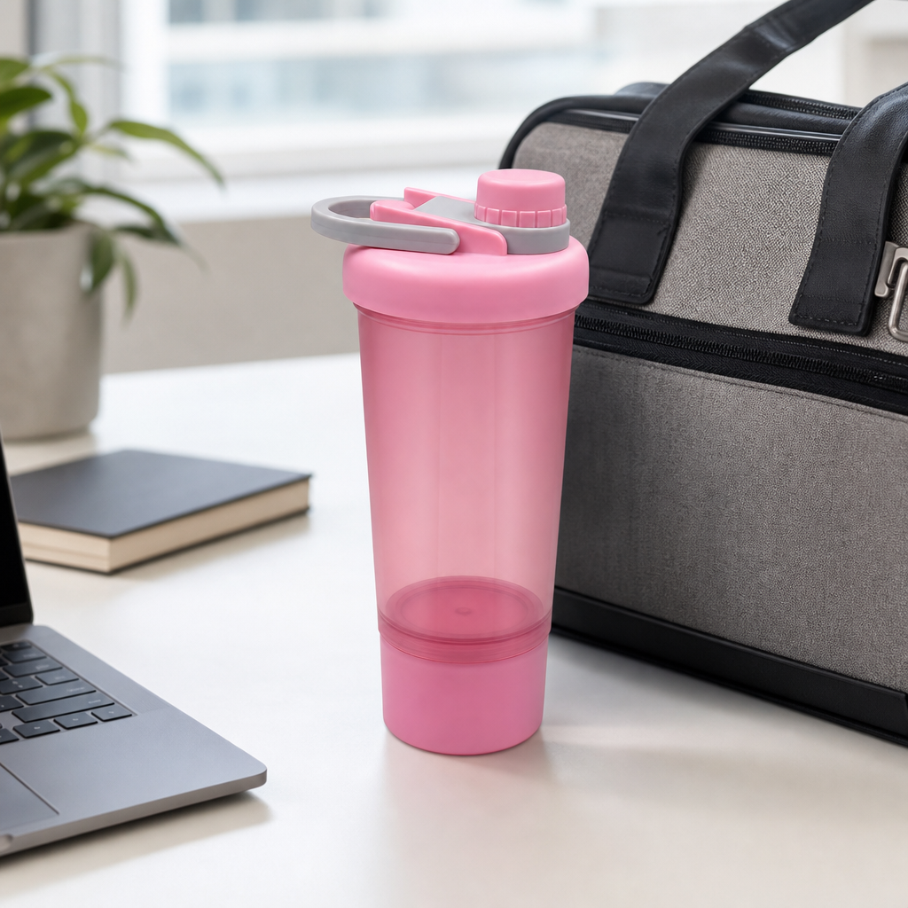 96 Pieces Pink Portable Plastic Water Bottle with Flip Lid and Carry Handle
