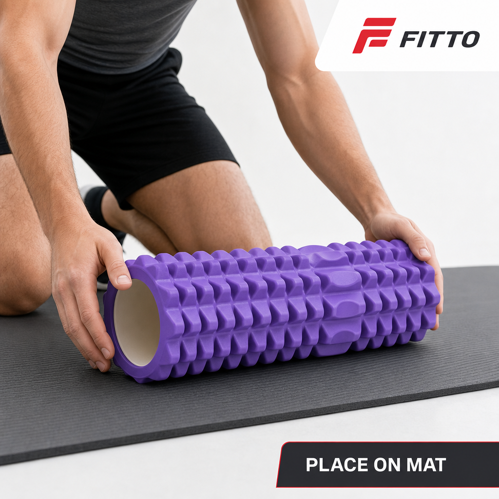 72 Pieces Textured Foam Yoga Roller, 44 cm, Purple, Single Roller for Warm-Ups, Stretching and Mobility