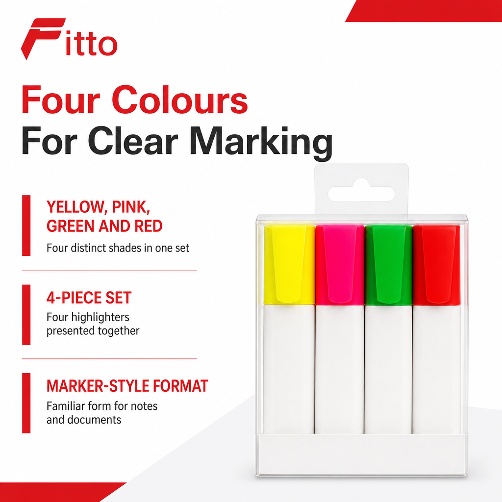 144 Pieces Highlighters, Assorted Colours, 4 Pack