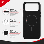 120 Pieces Magnetic Phone Cases with Raised Camera Protection, Silicone, Black, Single Piece