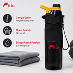 96 Pieces Sports Water Bottles with Flip Top Lid and Carry Strap, 800 ml, Black, 1 Piece