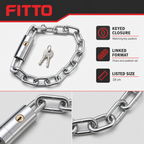 96 Pieces Heavy-Duty Security Chain Lock with Matching Key Padlock, 18 cm, Silver, 1 Piece