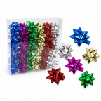 96 Pieces Metallic Flower Bows, 1.75 in, Assorted Colours, 72 Pieces for Party and Package Decoration