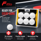 144 Pieces Table Tennis Balls, White, 6-Piece Pack for Practice and Recreational Play