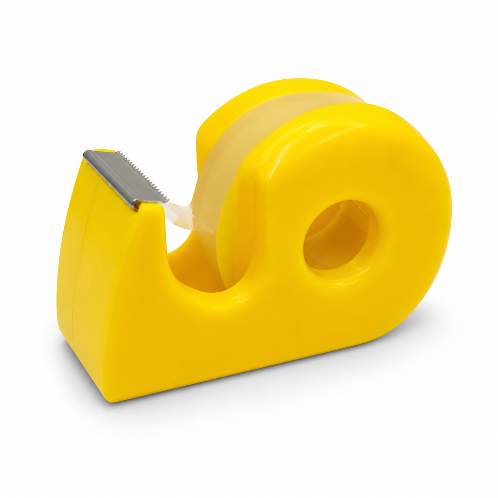 144 Pieces Tape Dispenser with Crystal Clear Adhesive Tape, 19mm x 25yd, Yellow