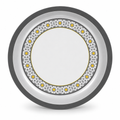 96 Pieces Round Melamine Woven Serving Trays, 35 cm, White with Floral Pattern