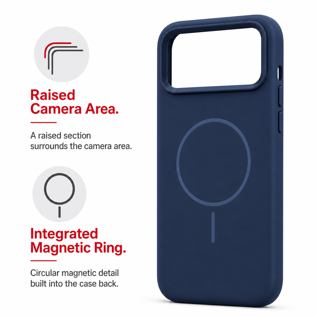 120 Pieces Magnetic Phone Cases with Raised Camera Protection for 15 Pro Max, Silicone, Navy Blue