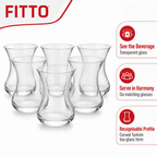 96 Pieces Clear Turkish Tea Glasses, 6-Piece Set for Tea and Beverage Serving