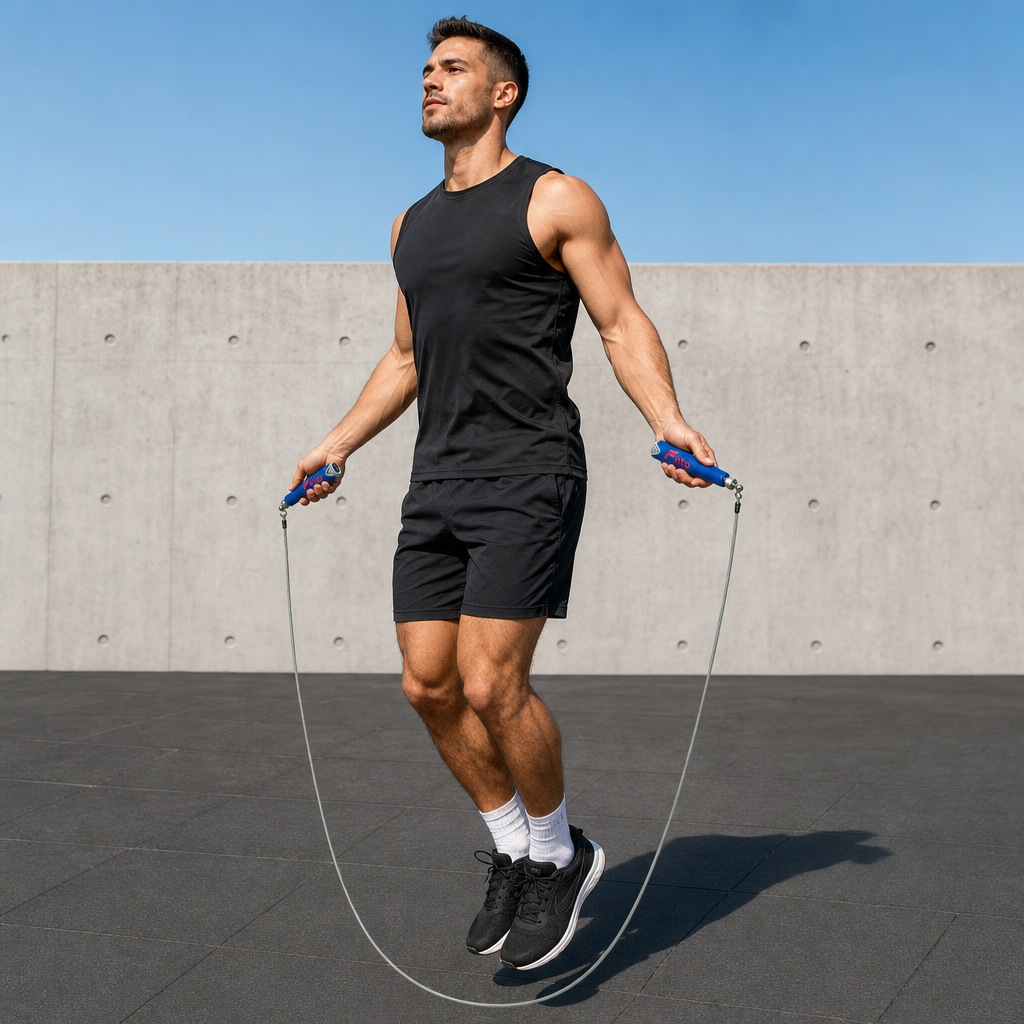 72 Pieces Cable Jump Ropes for Cardio and Fitness, Blue Handles, Single Rope