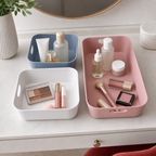 120 Pieces Cosmetic Organiser Tray Set, 3 Pieces, Mixed Colours, Makeup Storage Bins, 33 x 19 x 11 cm