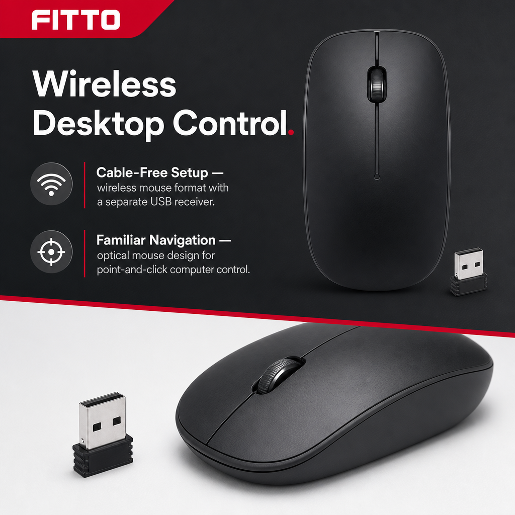 120 Pieces Wireless Optical Mouse with USB Receiver, Black