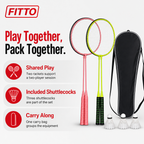 96 Pieces Badminton Racket Set with 2 Rackets, 3 Shuttlecocks and Carry Bag