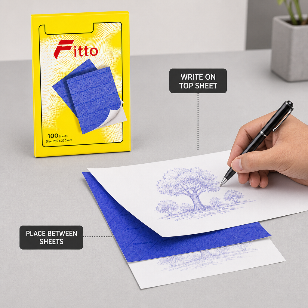 120 Pieces Carbon Papers, Blue, 210 x 330 mm, 100 Sheets for Handwritten and Document Transfers