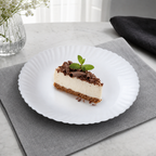 120 Pieces Opal Glass Dessert Plate, 8.5 Inch, Round White Tablewares