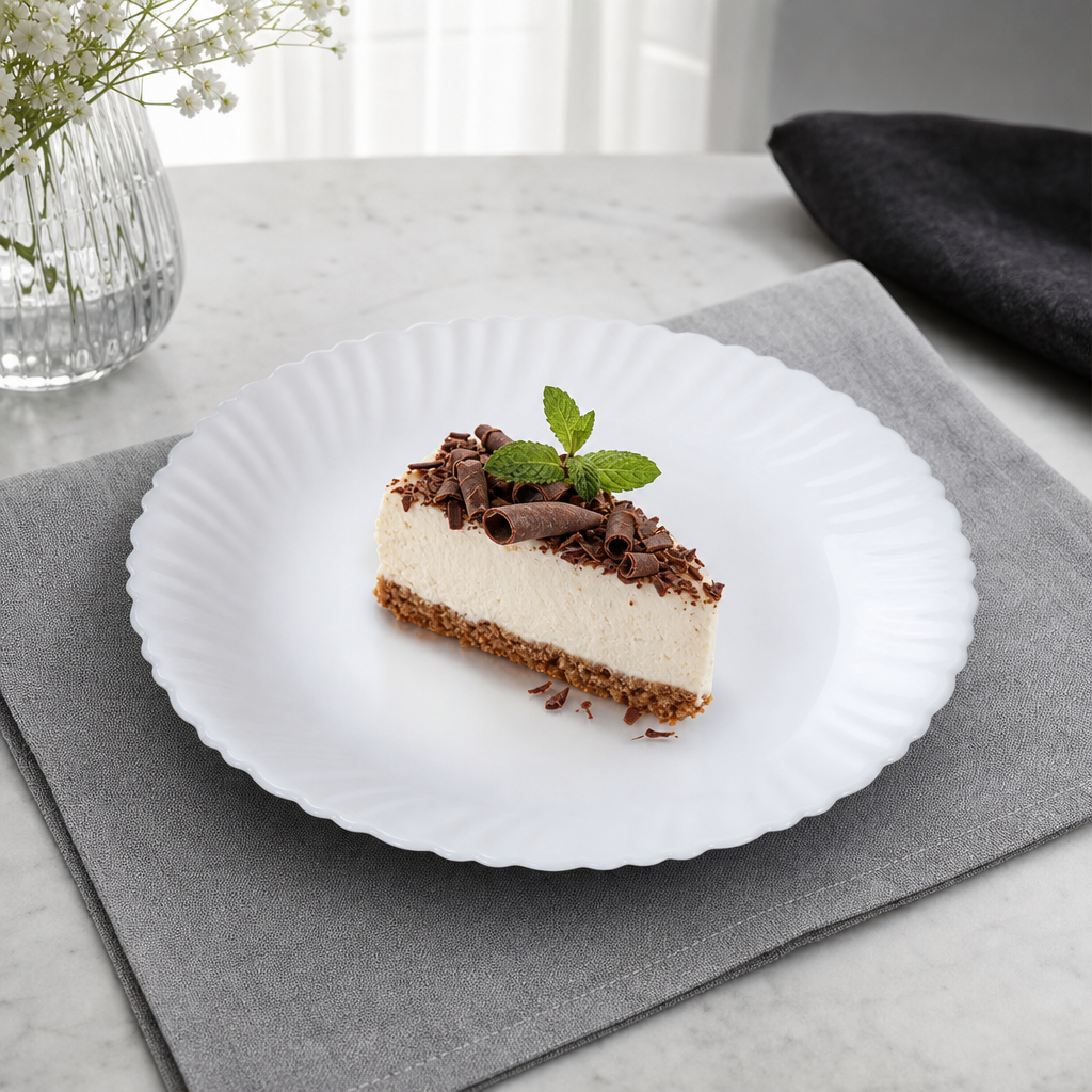 120 Pieces Opal Glass Dessert Plate, 8.5 Inch, Round White Tablewares