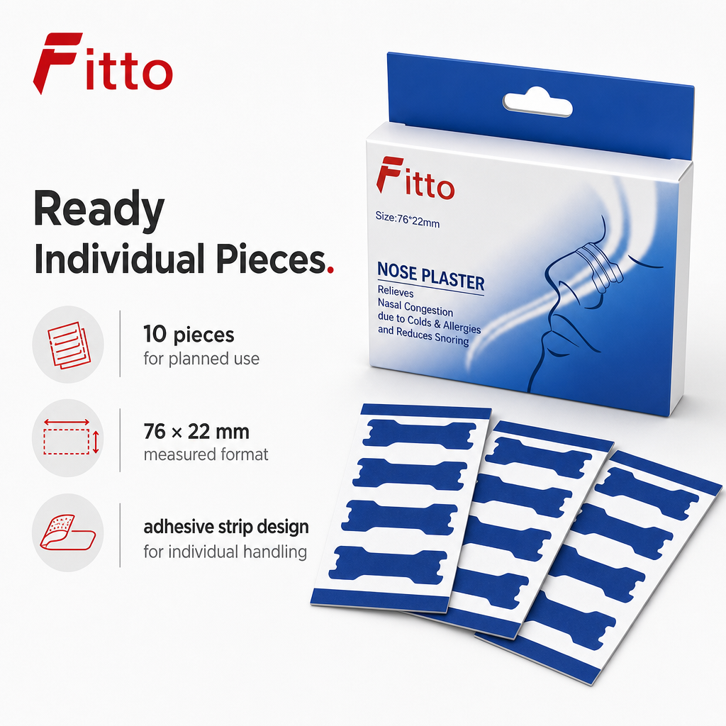 144 Pieces Blue Nasal Congestion Relief Patches, 76 × 22 mm, 10 Pieces