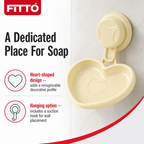 144 Pieces Heart-Shaped Soap Dish with Suction Hook, Off-White, 1 Piece