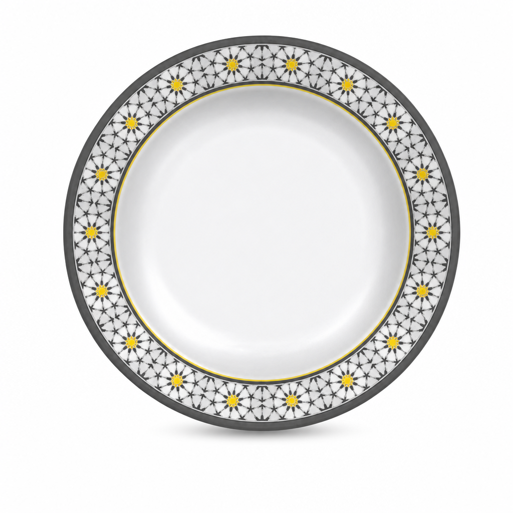 144 Pieces Melamine Dinner Plate, 7 Inch, Round Floral Pattern for Table Settings