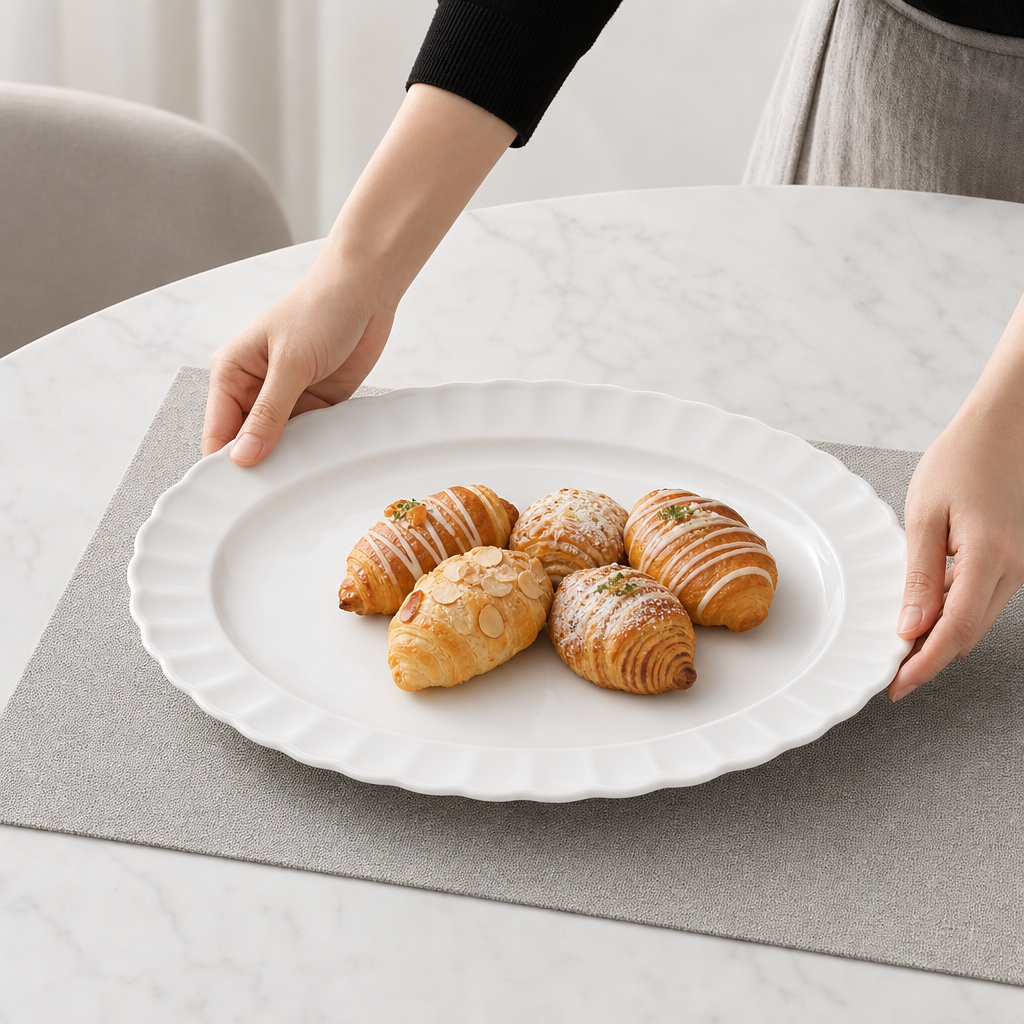 96 Pieces Oval Serving Plate, 14 Inch, White