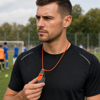 96 Pieces Sports Whistles, Pealess Finger-Grip Design with Lanyard, Orange and Grey, 1 Piece