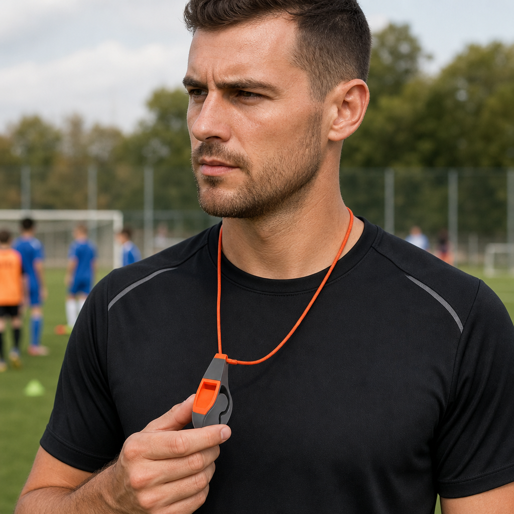 96 Pieces Sports Whistles, Pealess Finger-Grip Design with Lanyard, Orange and Grey, 1 Piece