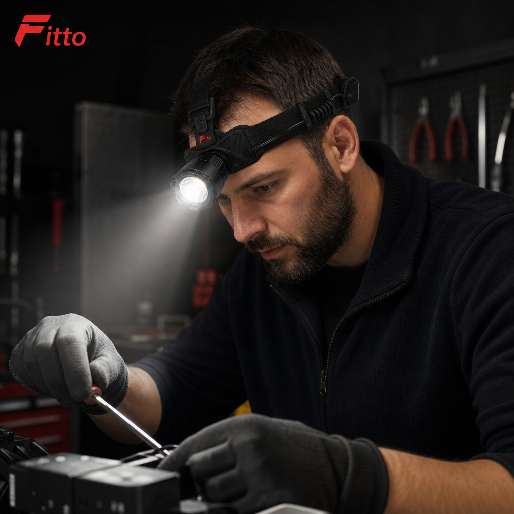 72 Pieces Rechargeable LED Headlamp, 35W High-Brightness Light with Adjustable Head Strap, Black