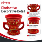96 Pieces Decorative Incense Burner Pot with Twin Handles, Red 4 Inch