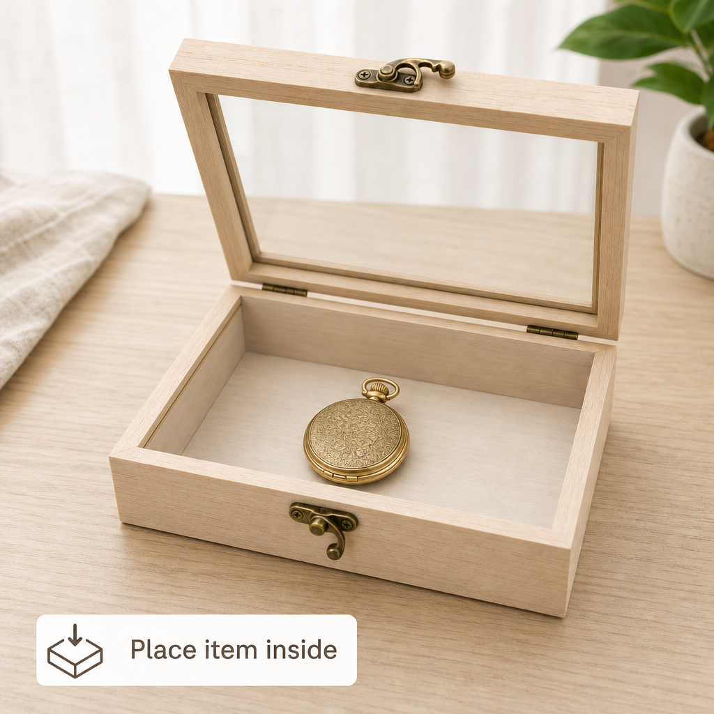 96 Pieces Wooden Display Cases with Clear Lid, 6 x 5 Inch