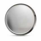 96 Pieces Stainless Steel Dinner Tray, Round Serving Trays, 28 cm