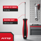 144 Pieces Hand Screwdriver, 5 mm Tip with 100 mm Shaft, Red Black Silver, 1 Piece