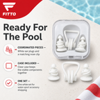 96 Pieces Swimming Ear Plug Set With Nose Clip and Storage Case, White