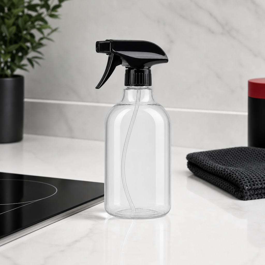 240 Pieces Clear and Black Trigger Spray Bottle, 450 ml, 1 Piece