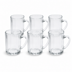 96 Pieces Clear Glass Mugs with Handles, 6-Piece Drinkwares Set