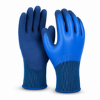 72 Pieces Nitrile-Coated Work Gloves, 24 cm, Blue, 1 Pair