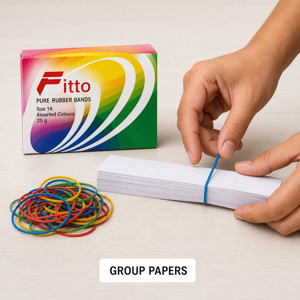 240 Pieces Rubber Bands, Assorted Colours, Size 16, 25 g Pack