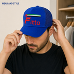 120 Pieces Blue Trucker Cap with UAE Flag Design, Curved Visor and Mesh Back, 1 Piece